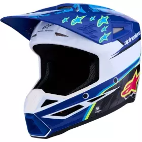 Casque Cross Alpinestars Enfant SM3 Falcon Bleu Blanc Noir