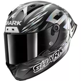 Casque Shark Aeron-GP Fim Racing 2 Replica Zarco Winter Test 2026 Noir Gris Chrome