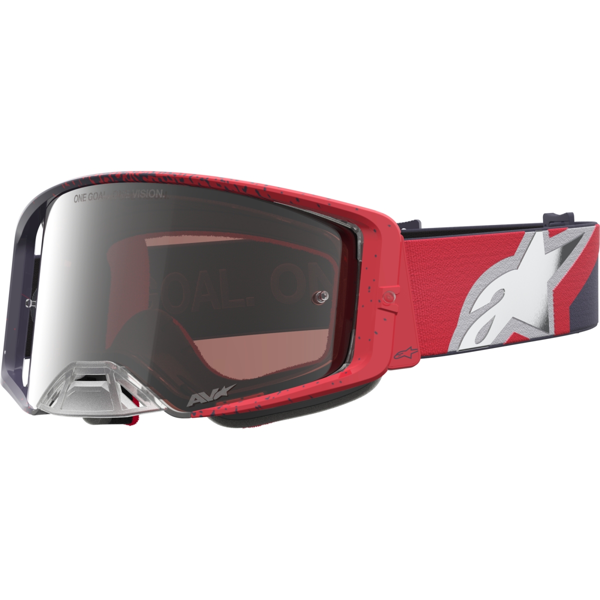 Masque Cross Alpinestars Supertech Hiten Noir Rouge Iridium Argent