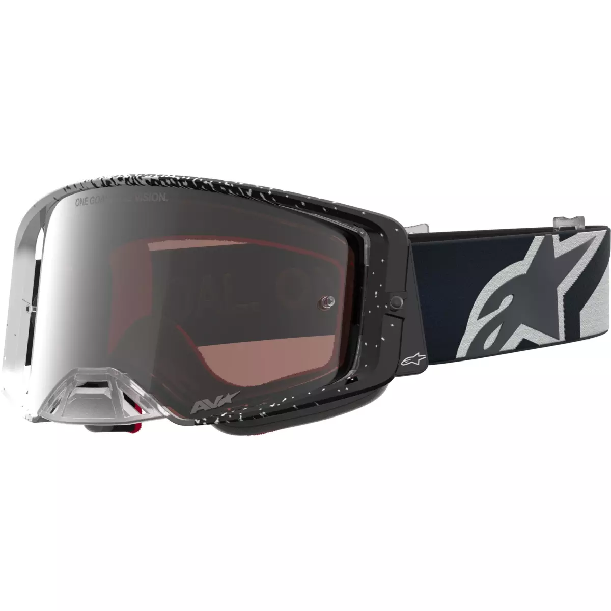 Masque Cross Alpinestars Supertech Hiten Blanc Noir Iridium Argent