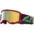 Masque Cross Alpinestars Vision 5 Drag Rouge Bleu Iridium Or