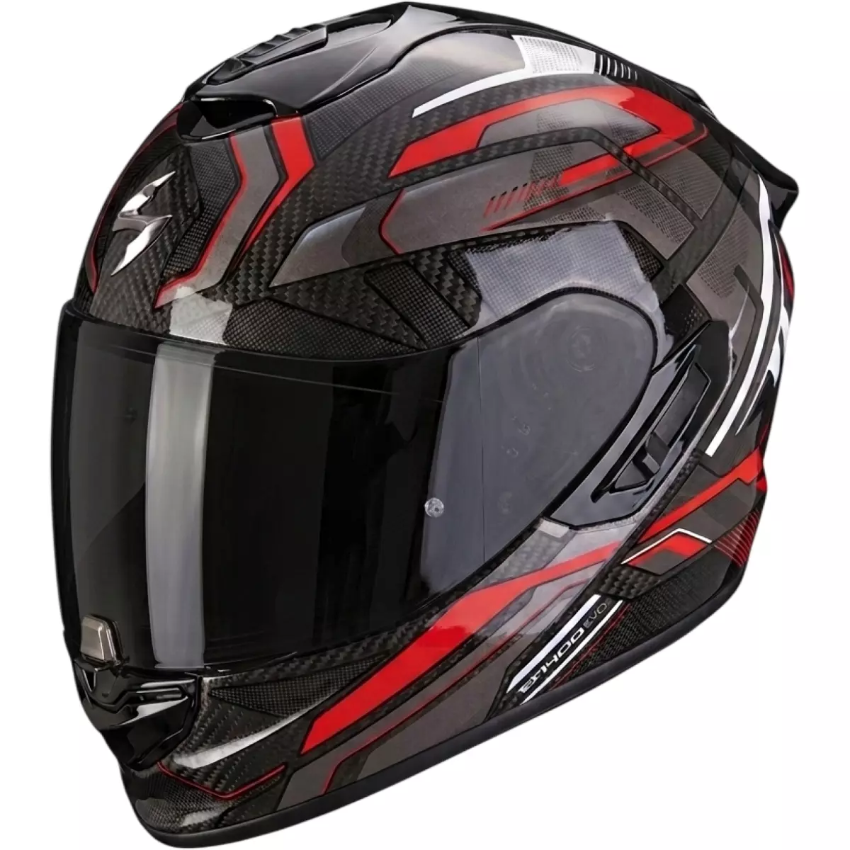 Casque Scorpion Exo-1400 Evo II Carbon Air Hex Noir Rouge Blanc