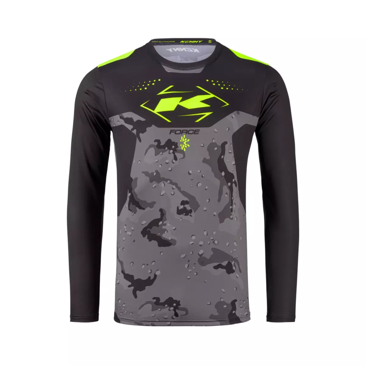 Maillot Cross Kenny MX27 Force Camouflage Jaune Fluo