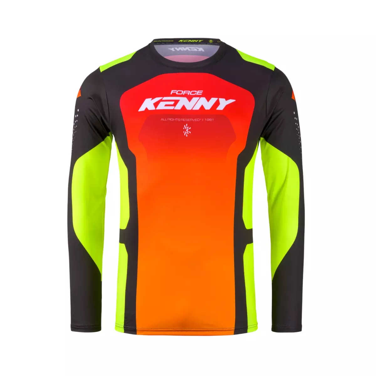Maillot Cross Kenny MX27 Force Race Rouge Jaune Fluo