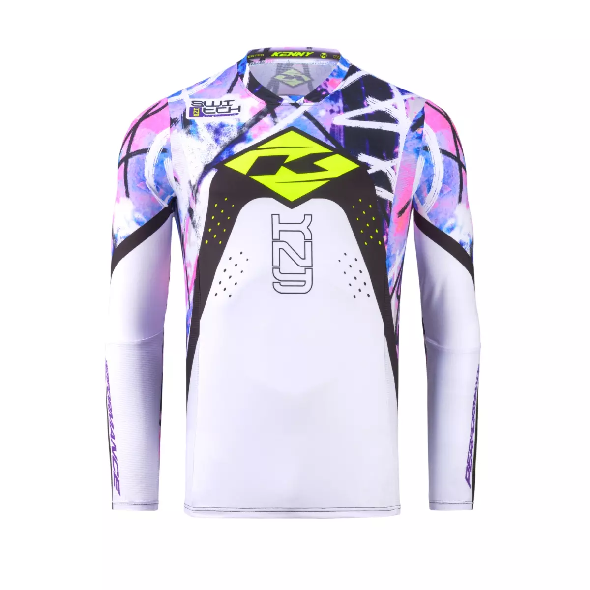 Maillot Cross Kenny MX27 Performance Switch Blanc Noir Rose Violet