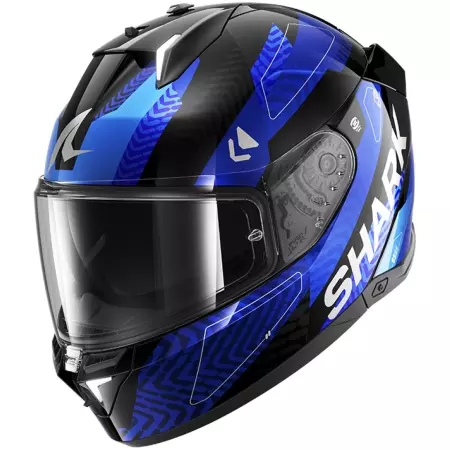 Casque Shark Skwal i3 Ready Noir Chrome Bleu - Casque Intégral SHARK