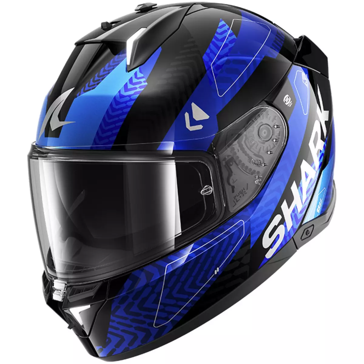 Casque Shark Skwal i3 Ready Noir Chrome Bleu