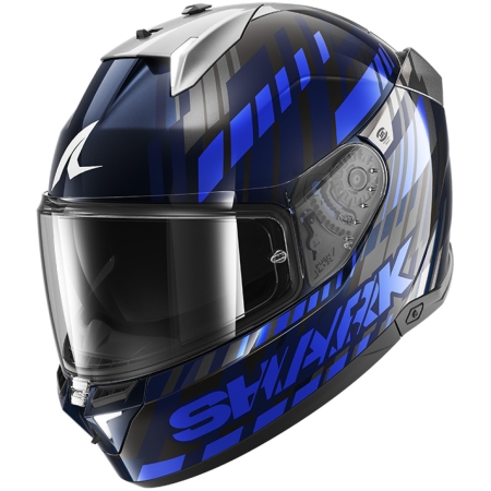 Casque Shark Skwal i3 Vibetrack Bleu Chrome Argent - Casque Intégral SHARK