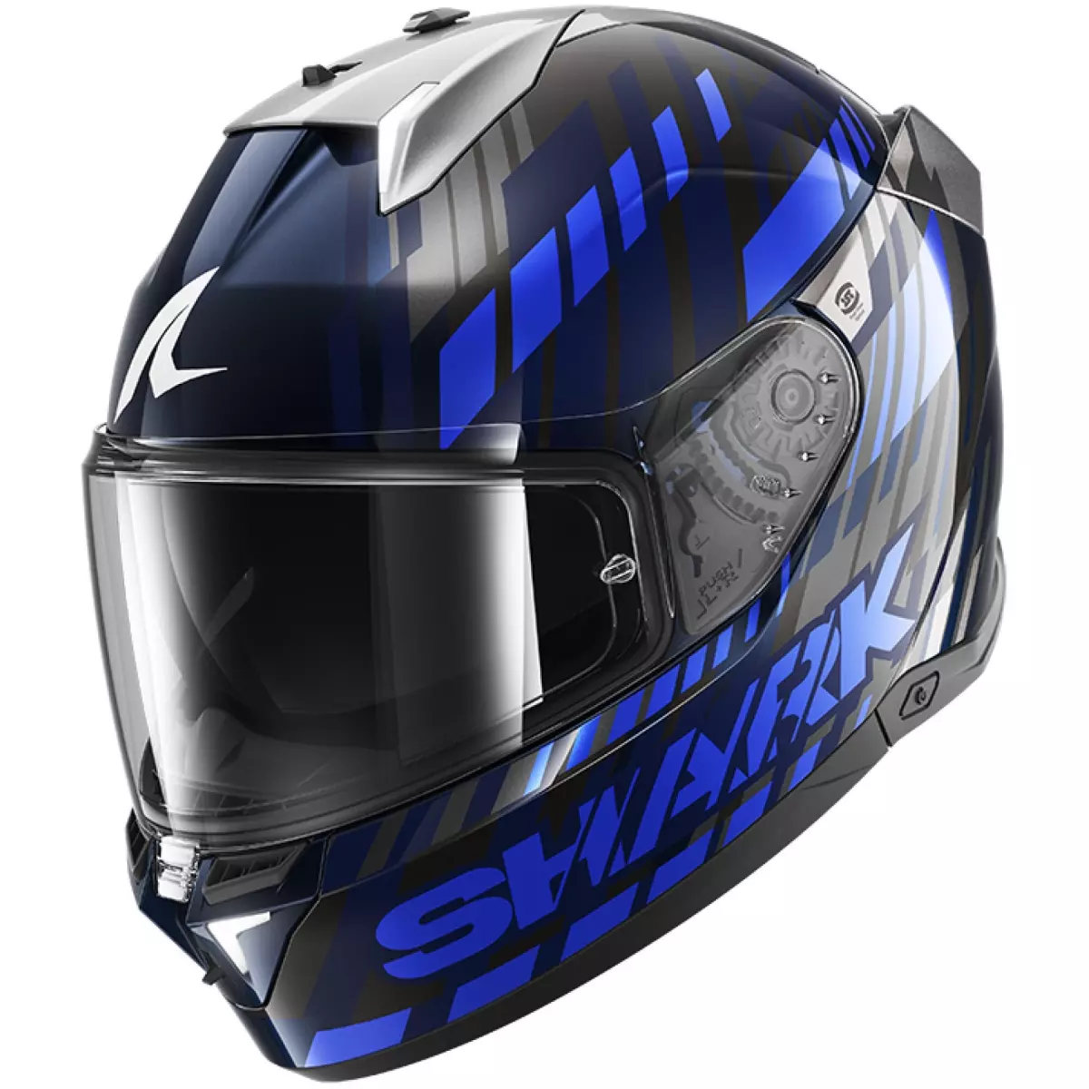 Casque Shark Skwal i3 Vibetrack Bleu Chrome Argent