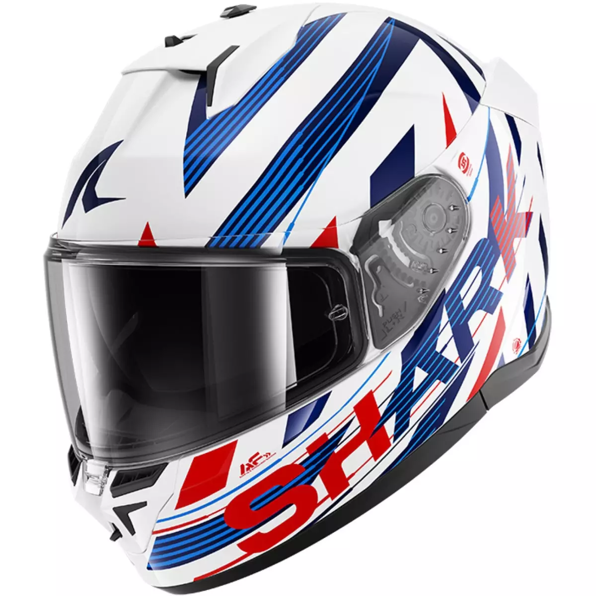 Casque Shark D-Skwal 3 Dashed Blanc Bleu Rouge