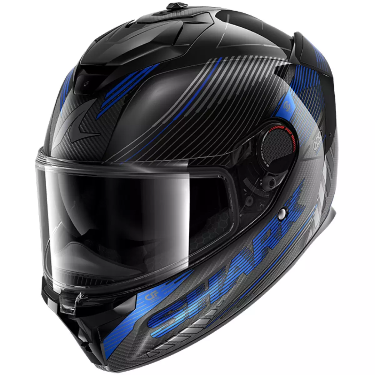 Casque Shark Spartan GT Pro Carbon Axium Carbone Anthracite Bleu