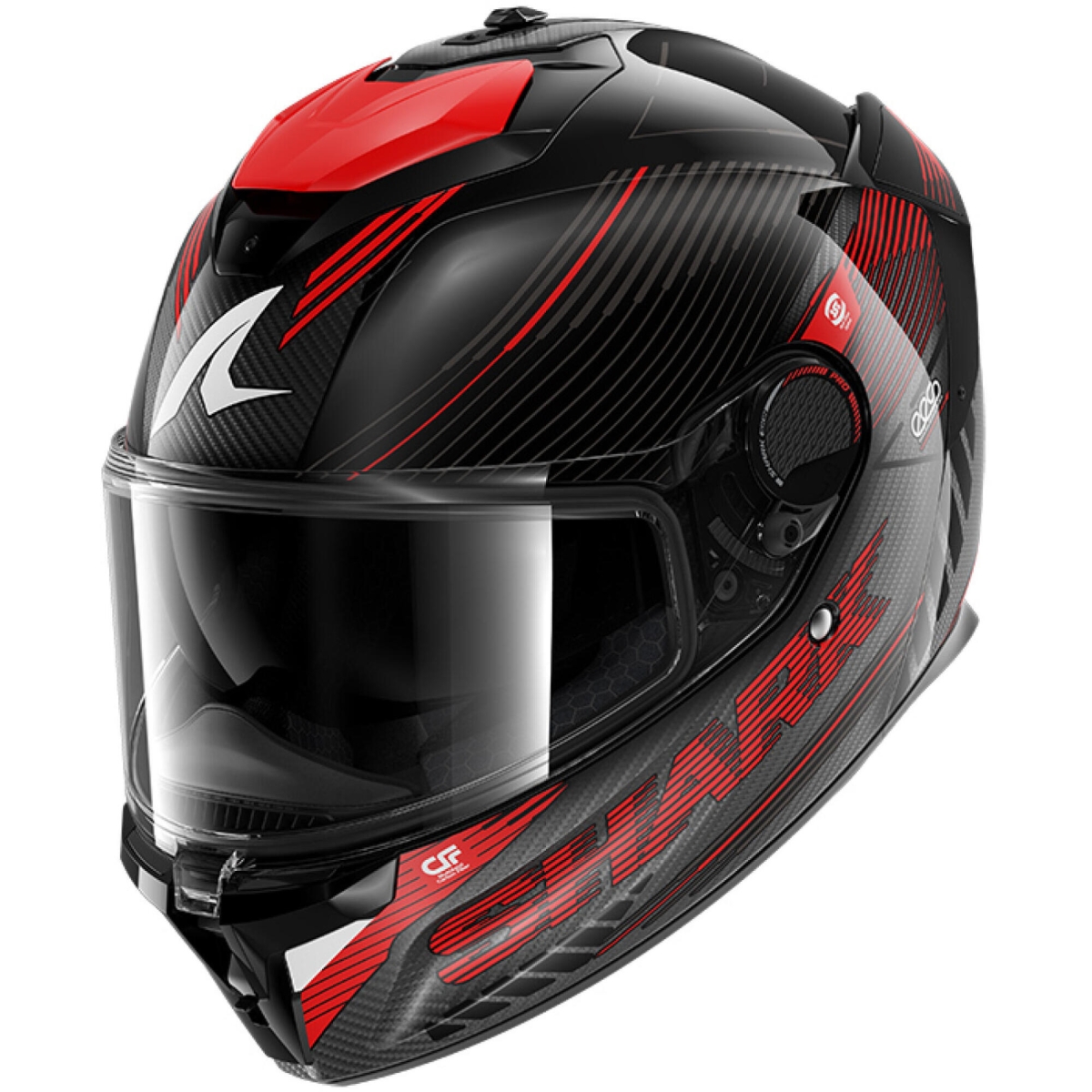 Casque Shark Spartan GT Pro Carbon Axium Carbone Anthracite Rouge