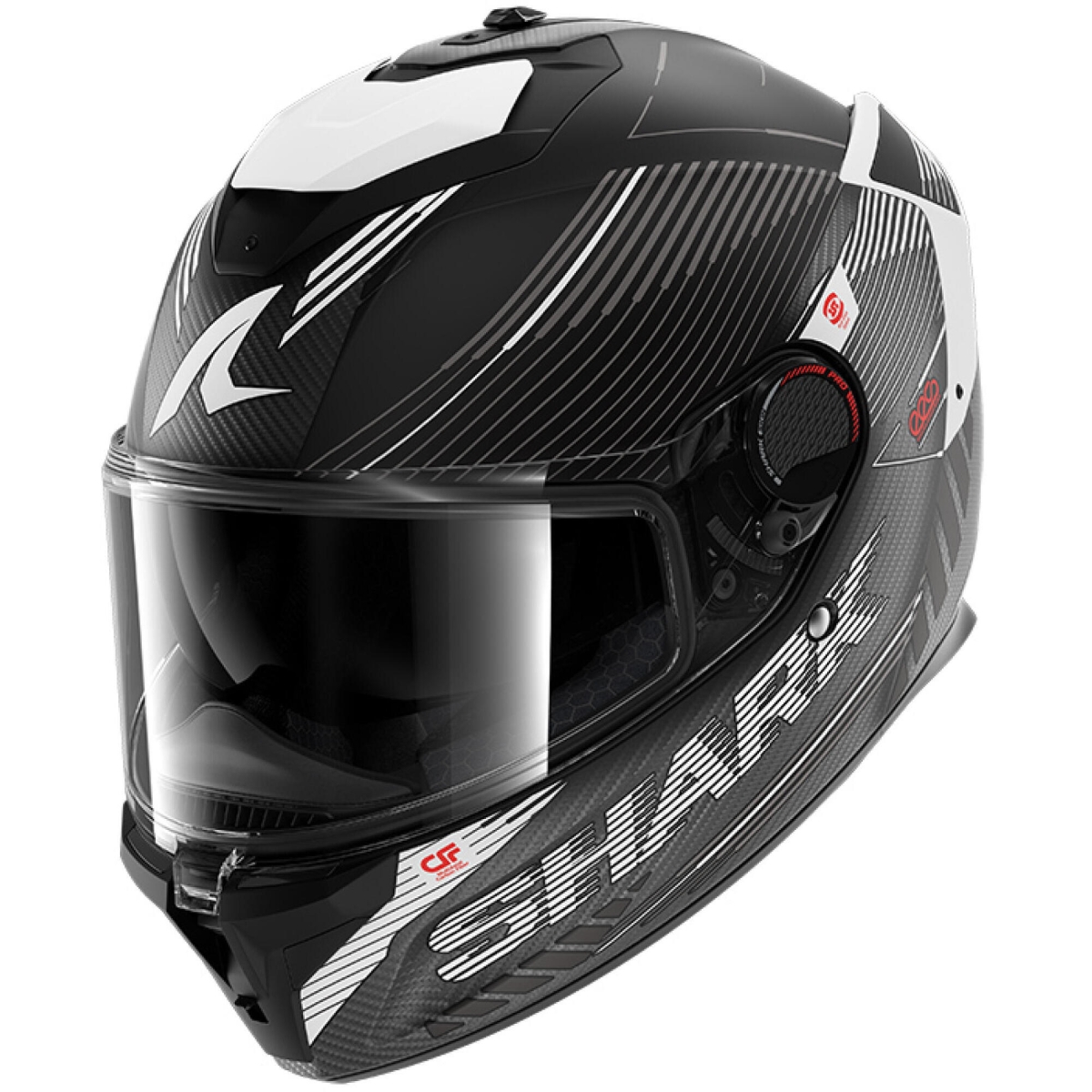 Casque Shark Spartan GT Pro Carbon Axium Carbone Anthracite Blanc