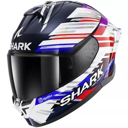 Casque Shark Skwal Cup Replica Zarco GP de France 2026 Bleu Chrome Rouge – Casque Intégral SHARK