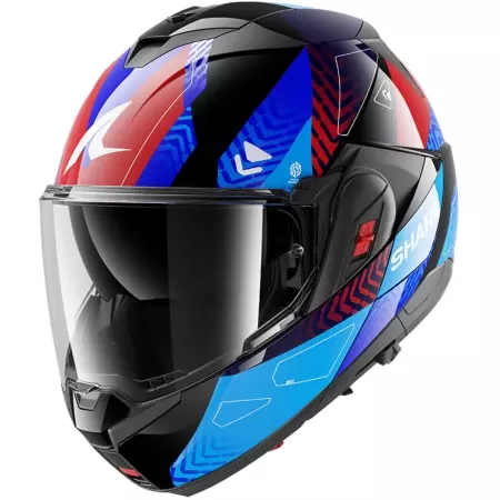 Casque Shark OXO Ready Noir Bleu Rouge - Casque Modulable SHARK
