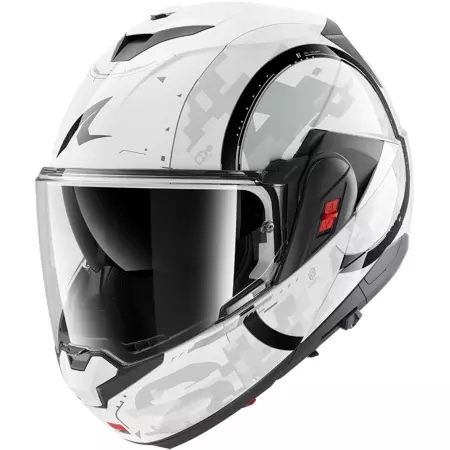 Casque Shark OXO Gang Blanc Anthracite Argent - Casque Modulable SHARK