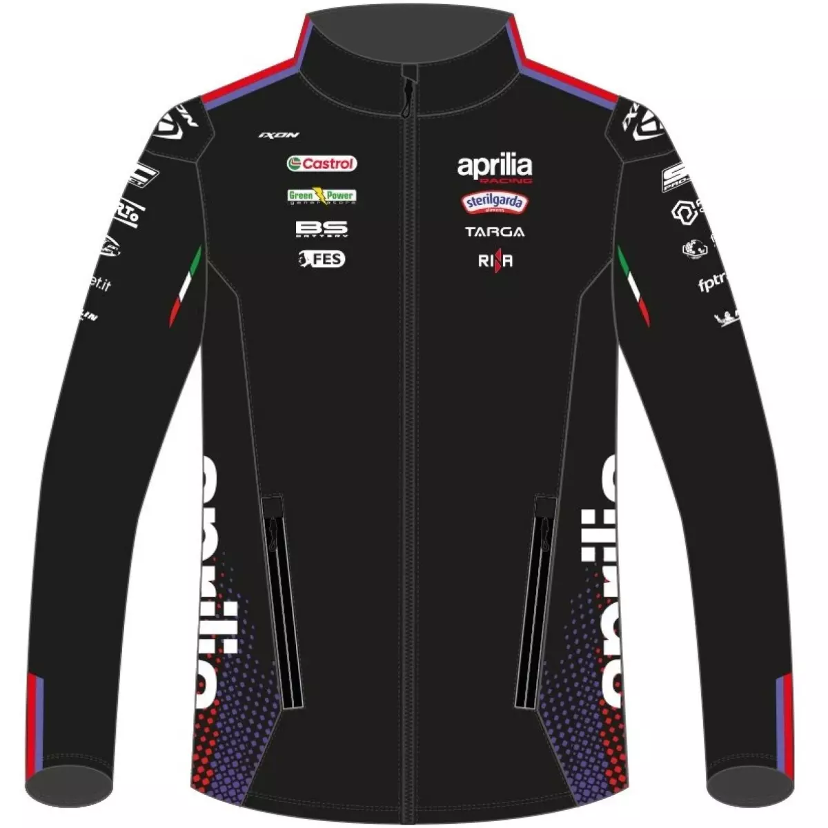 Veste Zippée Enfant Ixon SWK APRILIA 26 Noir Violet Rouge Fluo