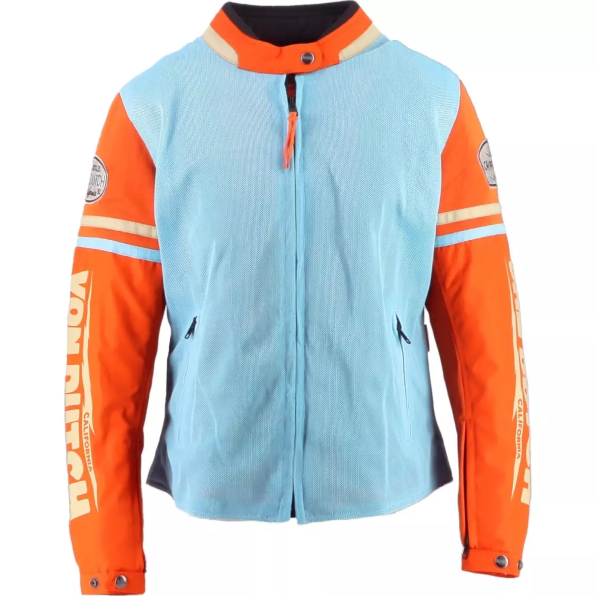 Blouson Femme Helstons X Von Dutch California Air Bleu Ciel Orange Beige