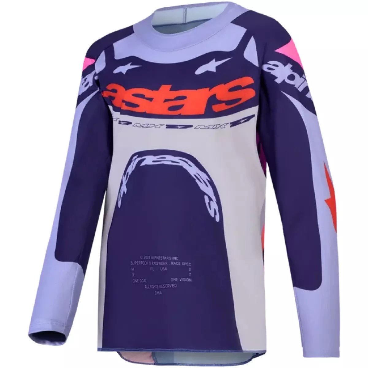 Maillot Cross Alpinestars Youth Supertech Dyna Violet Rose Fluo
