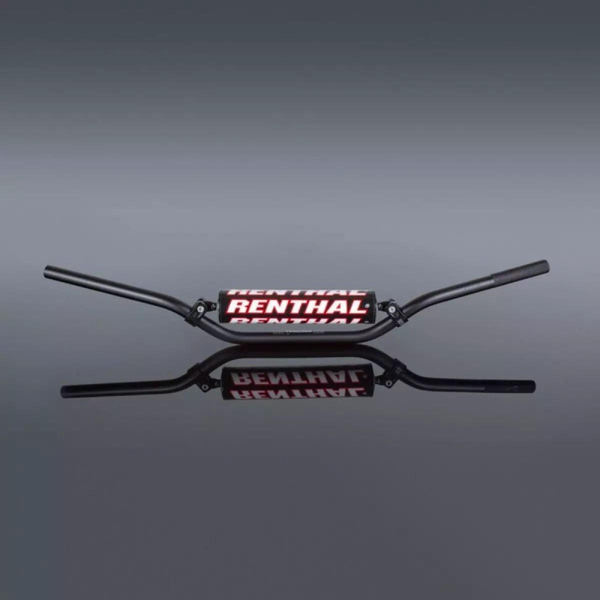 Guidon diam 22,2mm avec barre RENTHAL Classic Enduro High argent/mousse noire
