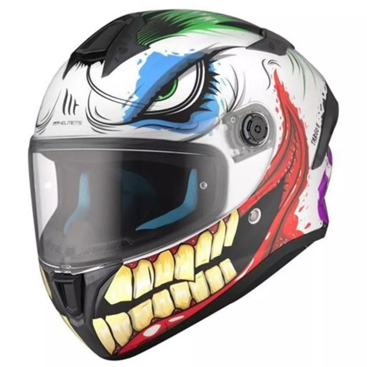 Casque MT Helmets Targo S Joke A5 Blanc Rouge Violet Brillant