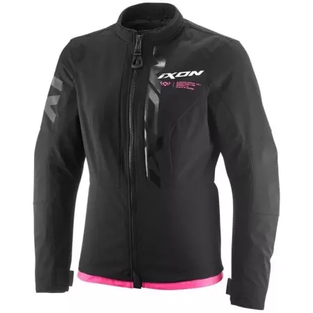 Blouson Femme Ixon Combat Lady Noir Blanc Rose Vif - Blousons et Vestes Moto Femme IXON