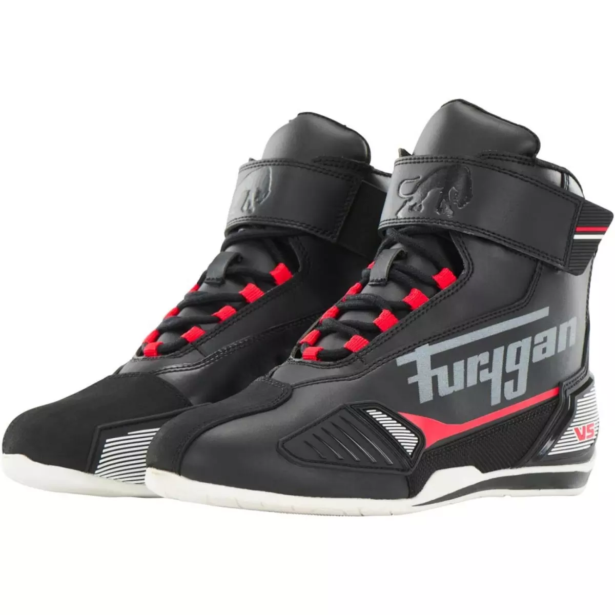 Baskets Furygan V5 D3O WP Blanc Noir Rouge