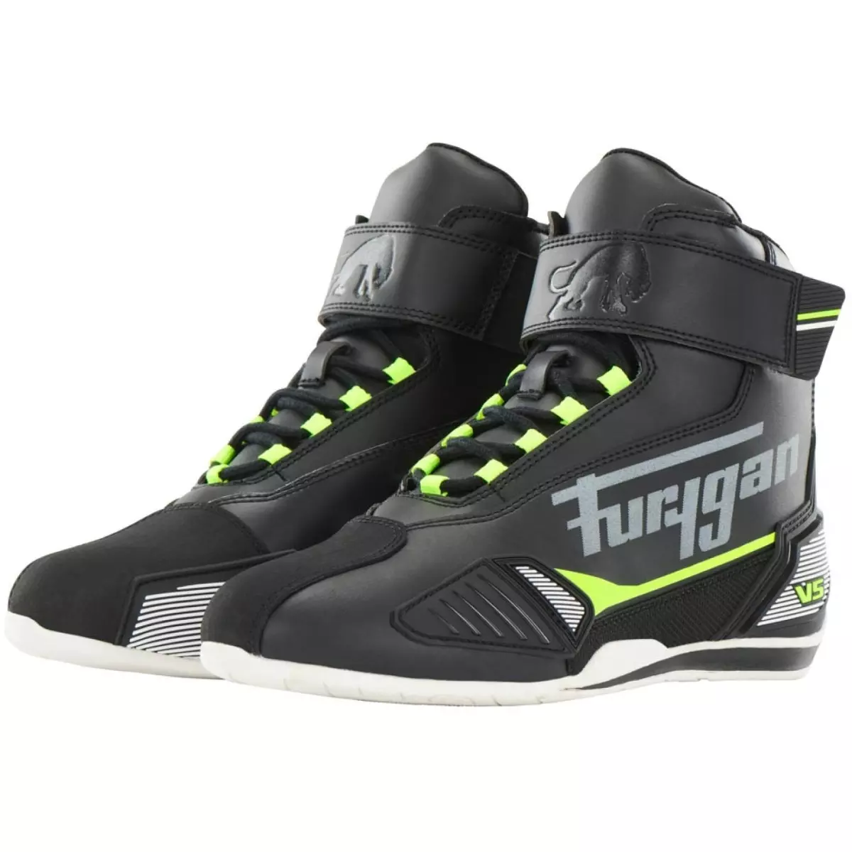 Baskets Furygan V5 D3O WP Jaune Fluo Noir