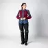 Veste Femme IXS Tourster STX 1.0 Laminated Bordeaux Bleu Clair