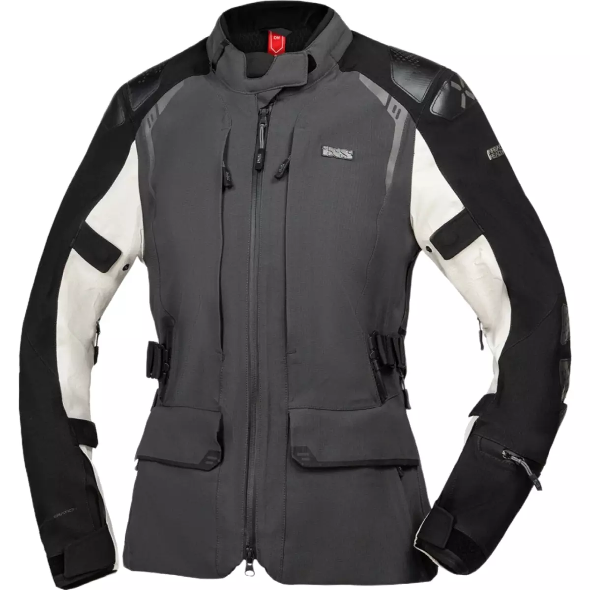 Veste Femme IXS Tourster STX 2.0 Laminated Grande Taille Gris Foncé Noir
