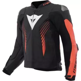 Blouson Dainese Super Speed 5 Noir Rouge Fluo Blanc
