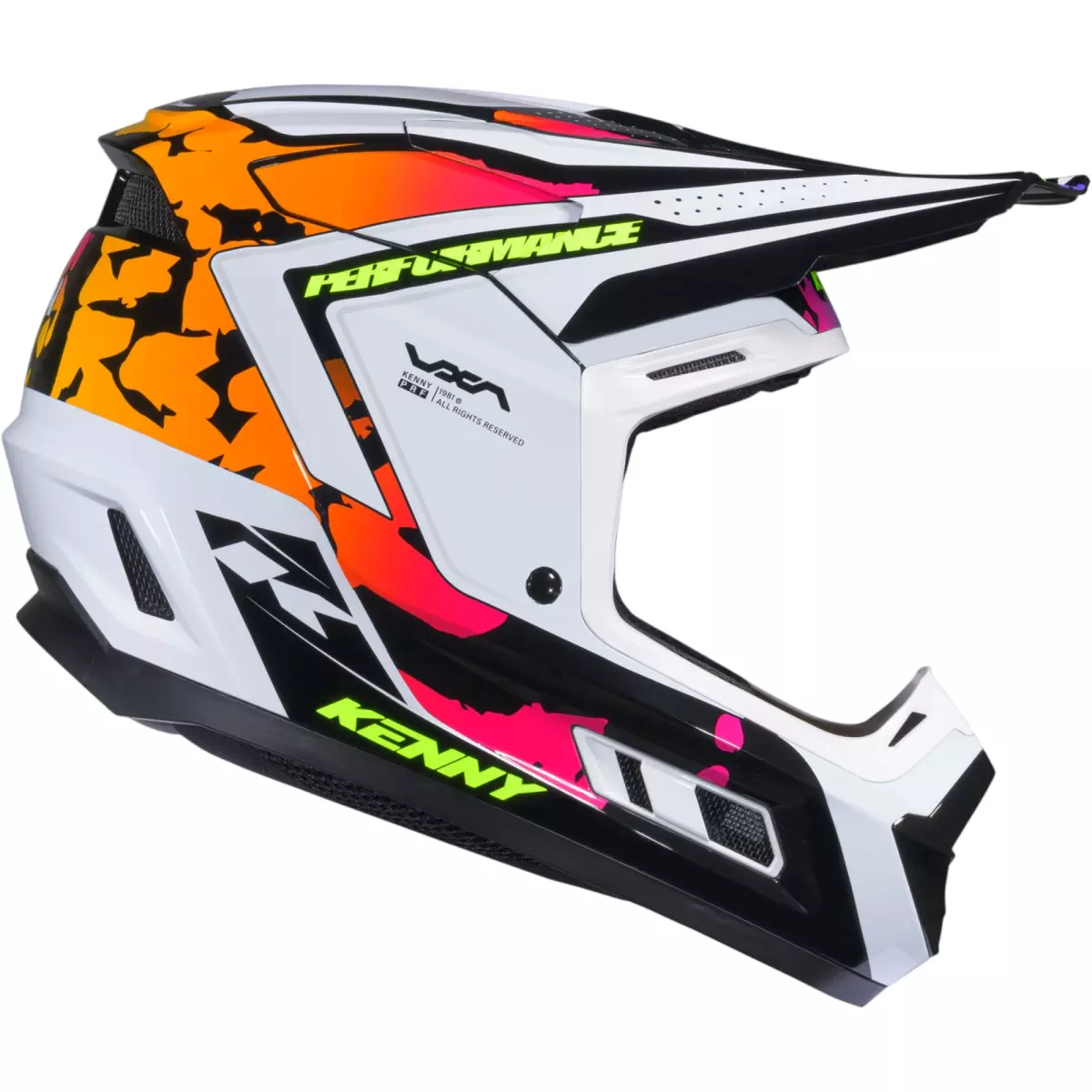 Casque Cross Kenny MX27 Performance Graphic + Stain Noir Blanc Rose
