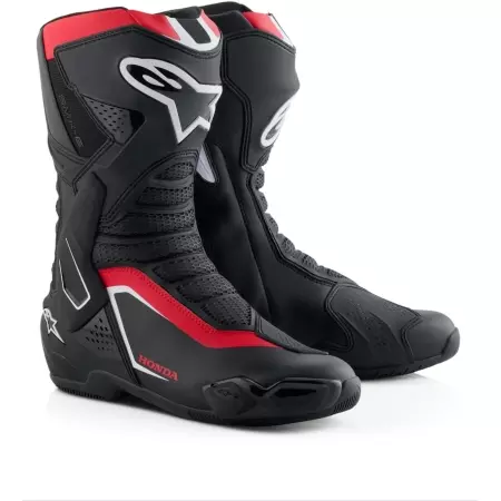 Bottes Alpinestars Honda SMX-6 V3 Noir Rouge Vif Blanc - Bottes et chaussures ALPINESTARS