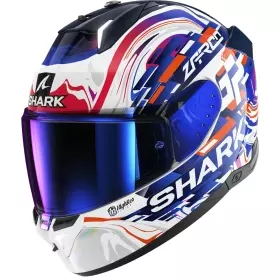 Casque Shark Skwal I3 Replica Zarco GP De France Blanc Bleu Brillant