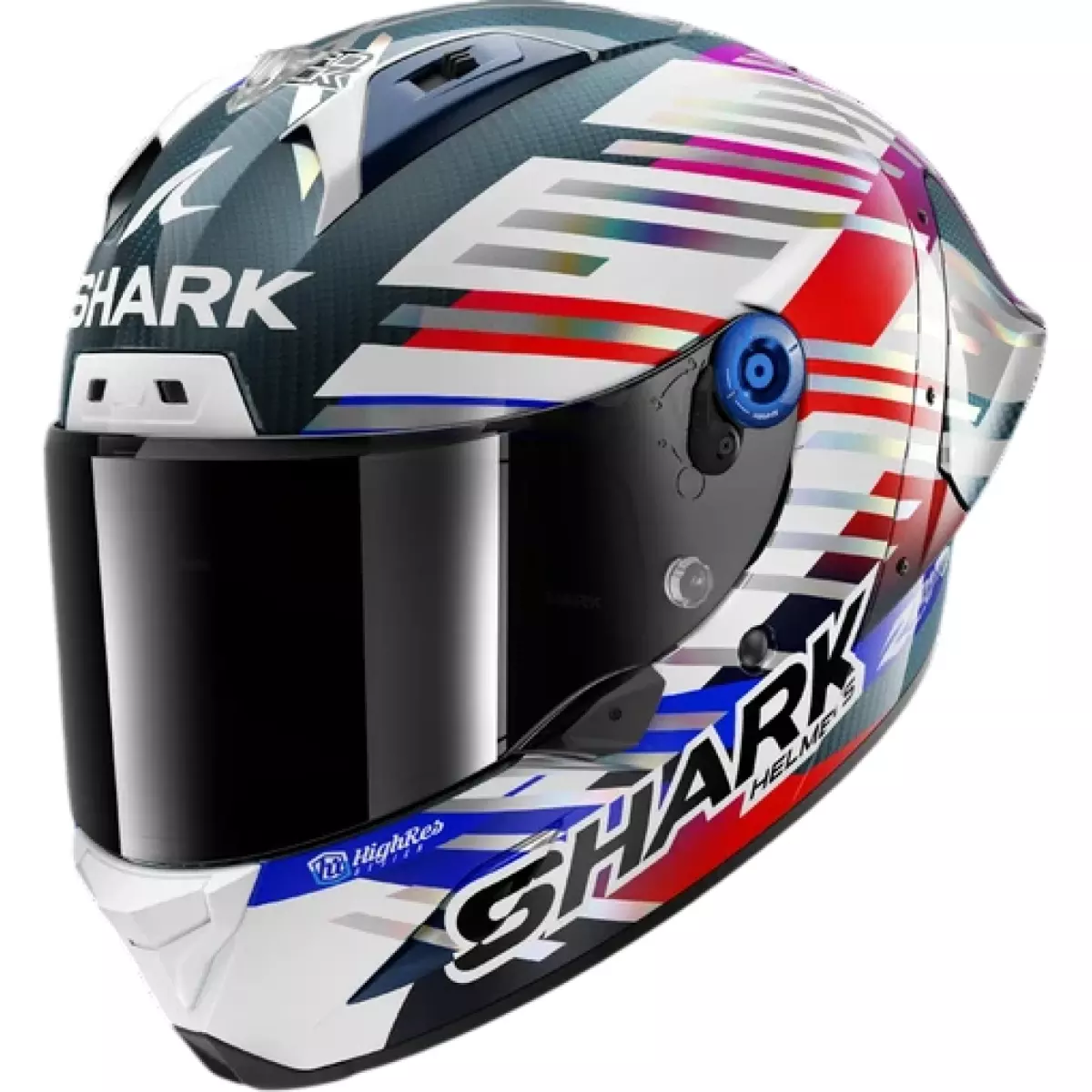 Casque Shark Aeron-GP FIM Racing  2 Replica Zarco GP De France 2026 Carbone Chrome Rouge