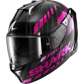 Casque Shark Skwal I3 Vibetrack Noir Chrome Rouge