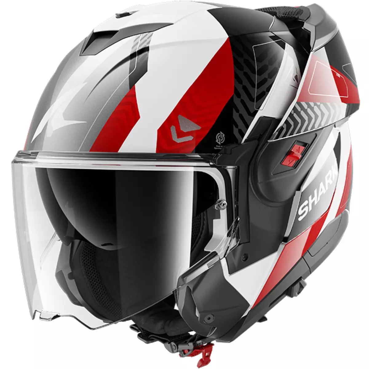 Casque Shark OXO Ready Blanc Anthracite Rouge