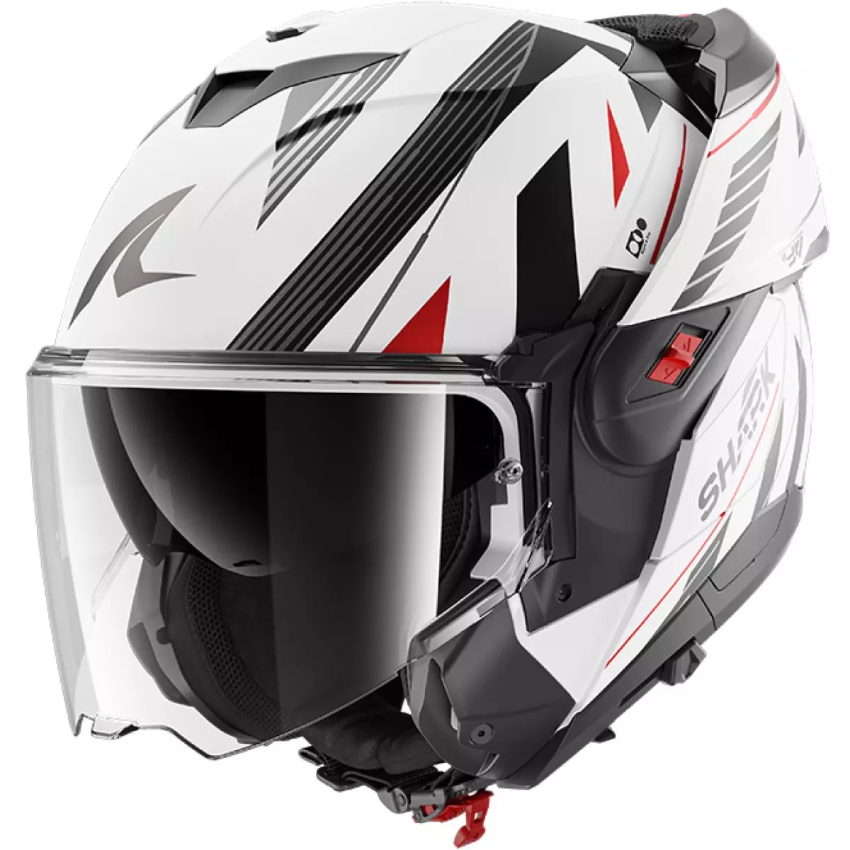 Casque Shark OXO Dashed Blanc Anthracite Rouge