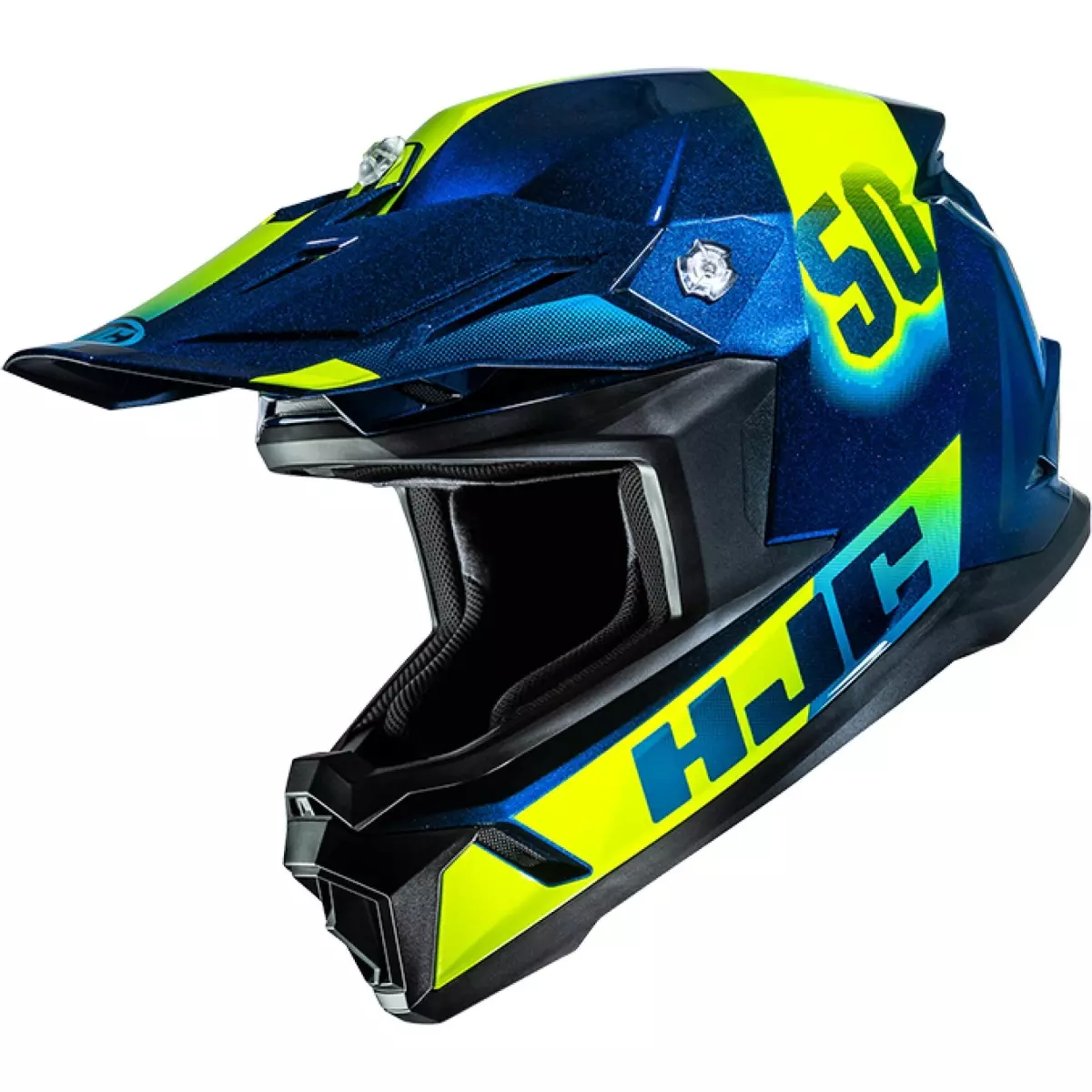 Casque Cross Enfant HJC Y50 Dash MC2 Bleu Jaune