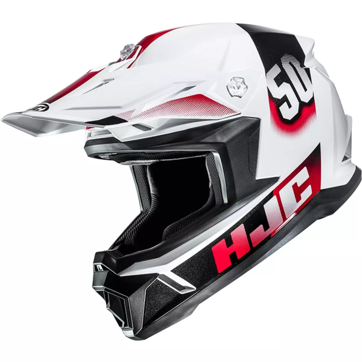 Casque Cross Enfant HJC Y50 Dash MC1 Blanc Noir Rouge
