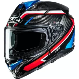 Casque HJC F72 Carbon Kairo MC21 Noir Rouge Bleu