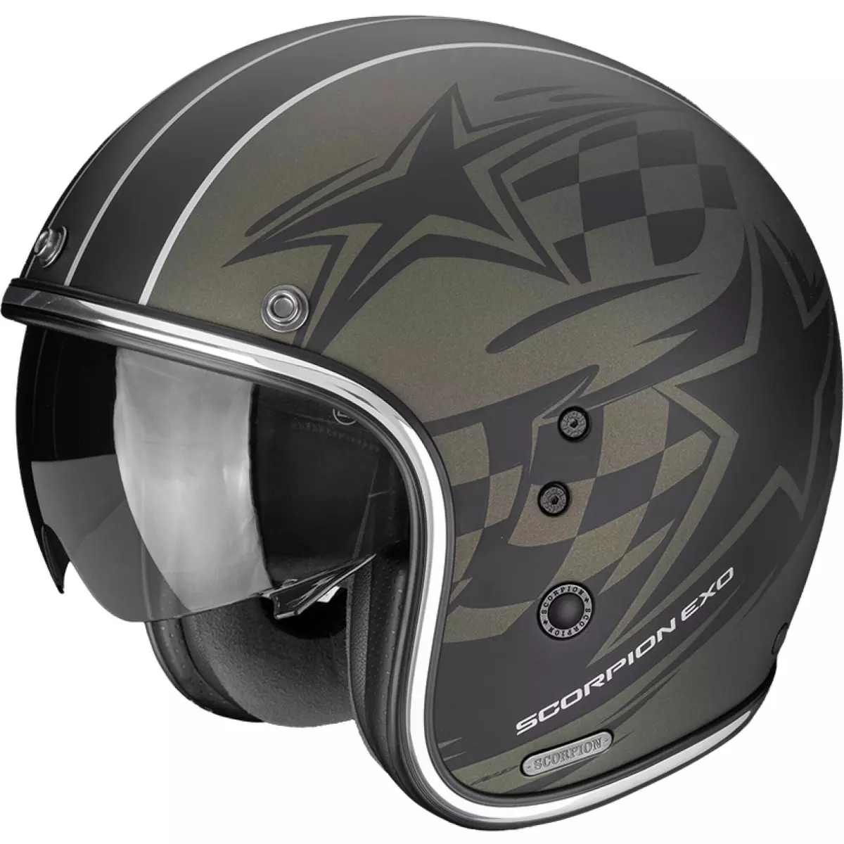 Casque Scorpion Belfast II Flagstone Vert Noir
