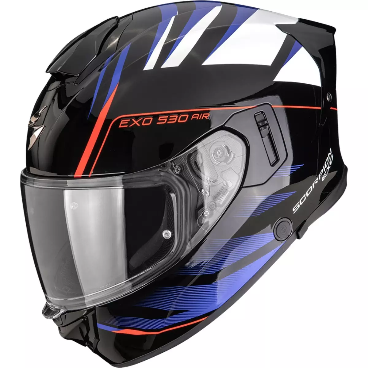 Casque Scorpion Exo-530 Air Tigris Noir Bleu Blanc