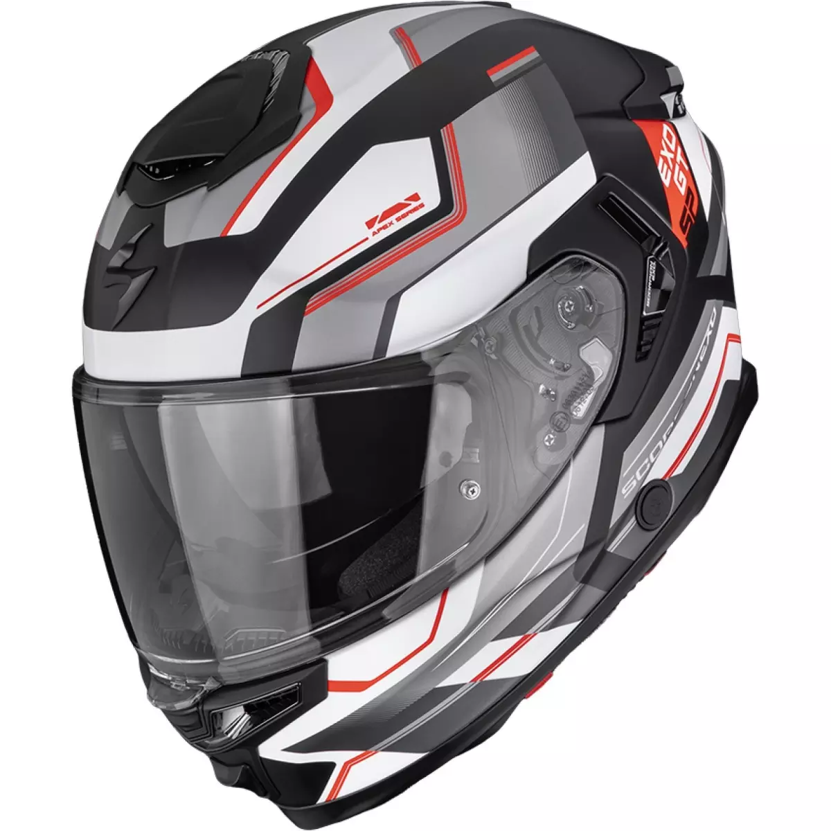 Casque Scorpion Exo-GT SP Air Carbon Arkon Noir mat Argent Rouge