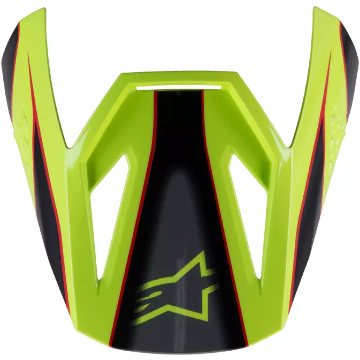 Casquette De Casque Cross Alpinestars SM3 Fray Rouge Jaune Fluo Noir Brillant