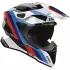Casque Airoh Commander 2 Carbon Rank Bleu Blanc Rouge