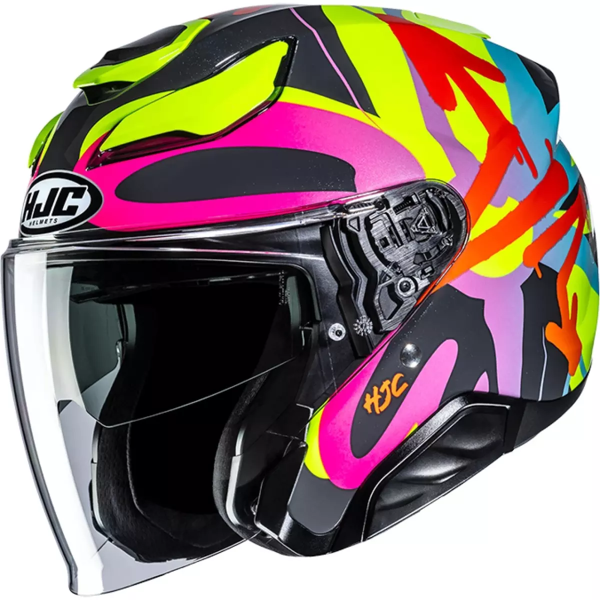 Casque HJC F31 Sora MC38 Rose Jaune Noir