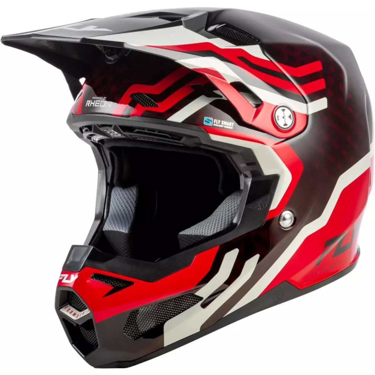 Casque Cross Fly Racing Formula S Carbon Byte Rouge Carbone Gris