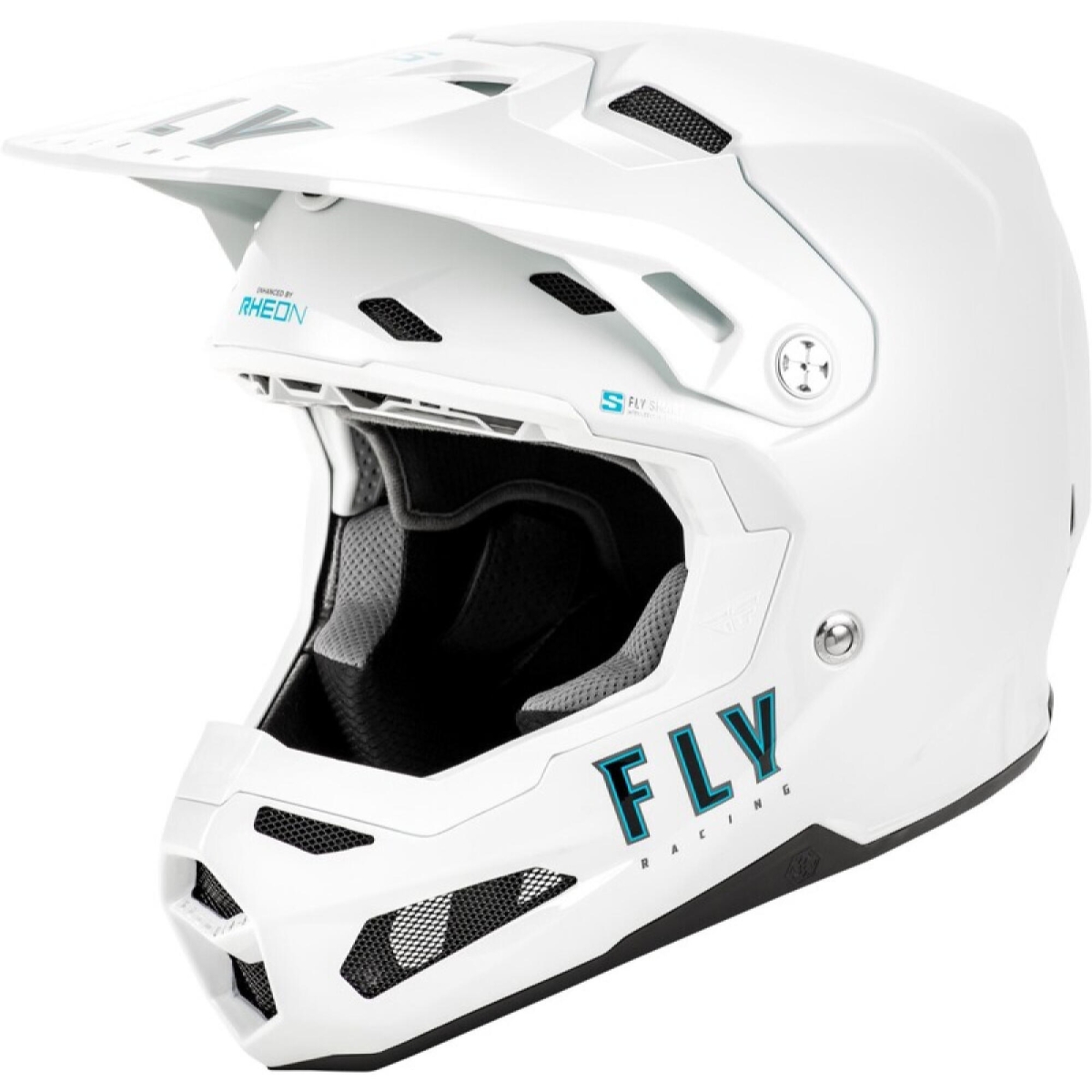 Casque Cross Fly Racing Formula S Carbon Solid Blanc