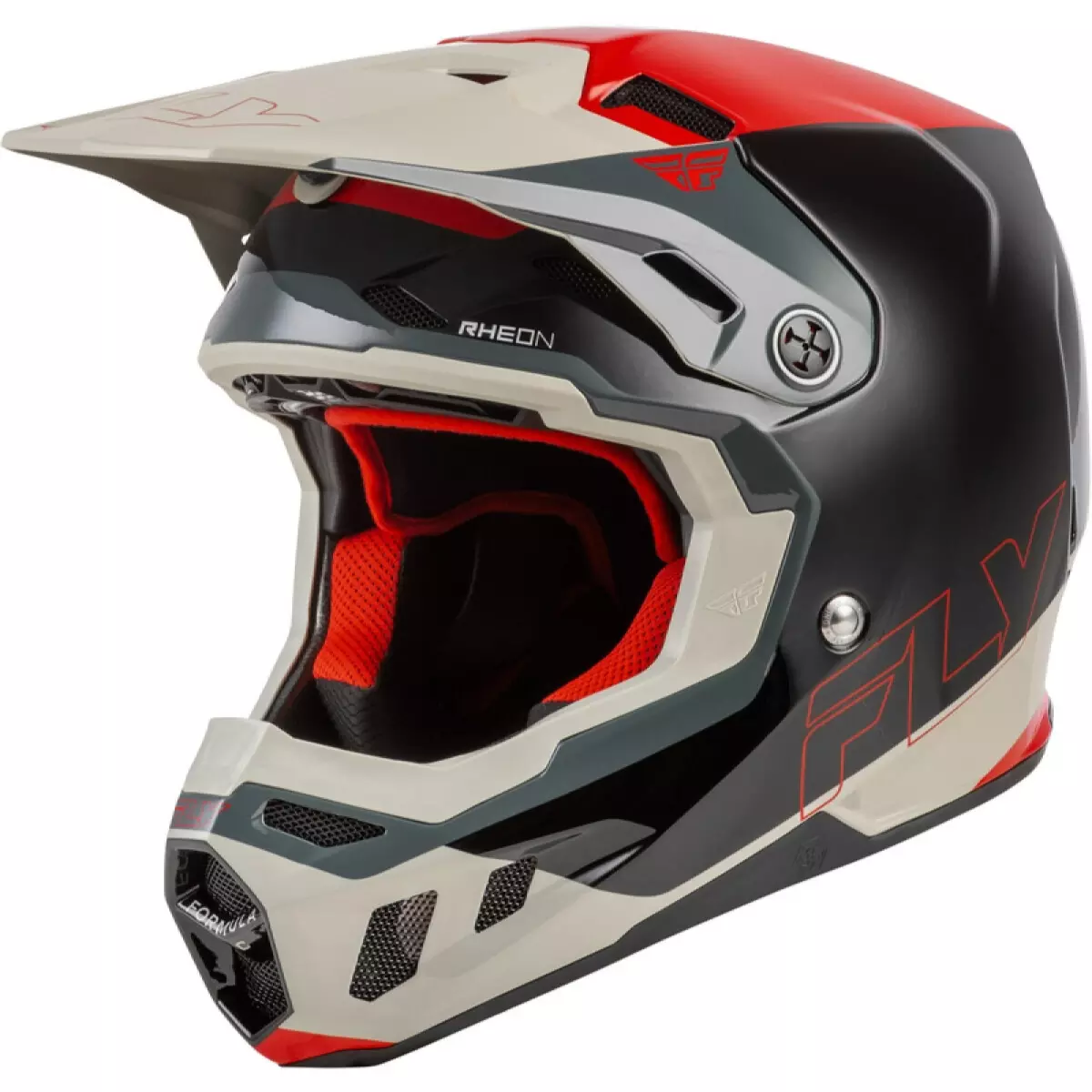 Casque Cross Fly Racing Formula CC Glide Noir Rouge Gris
